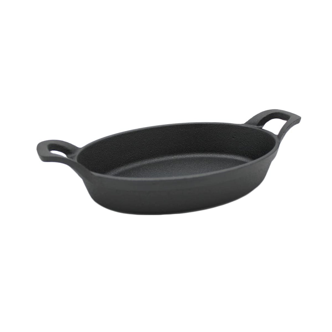 SANTOS Grillpfanne oval 22x15cm - Gusseiserne Pfanne - Braten, Grillen - Gusseisenpfanne Oval - 2 Gr