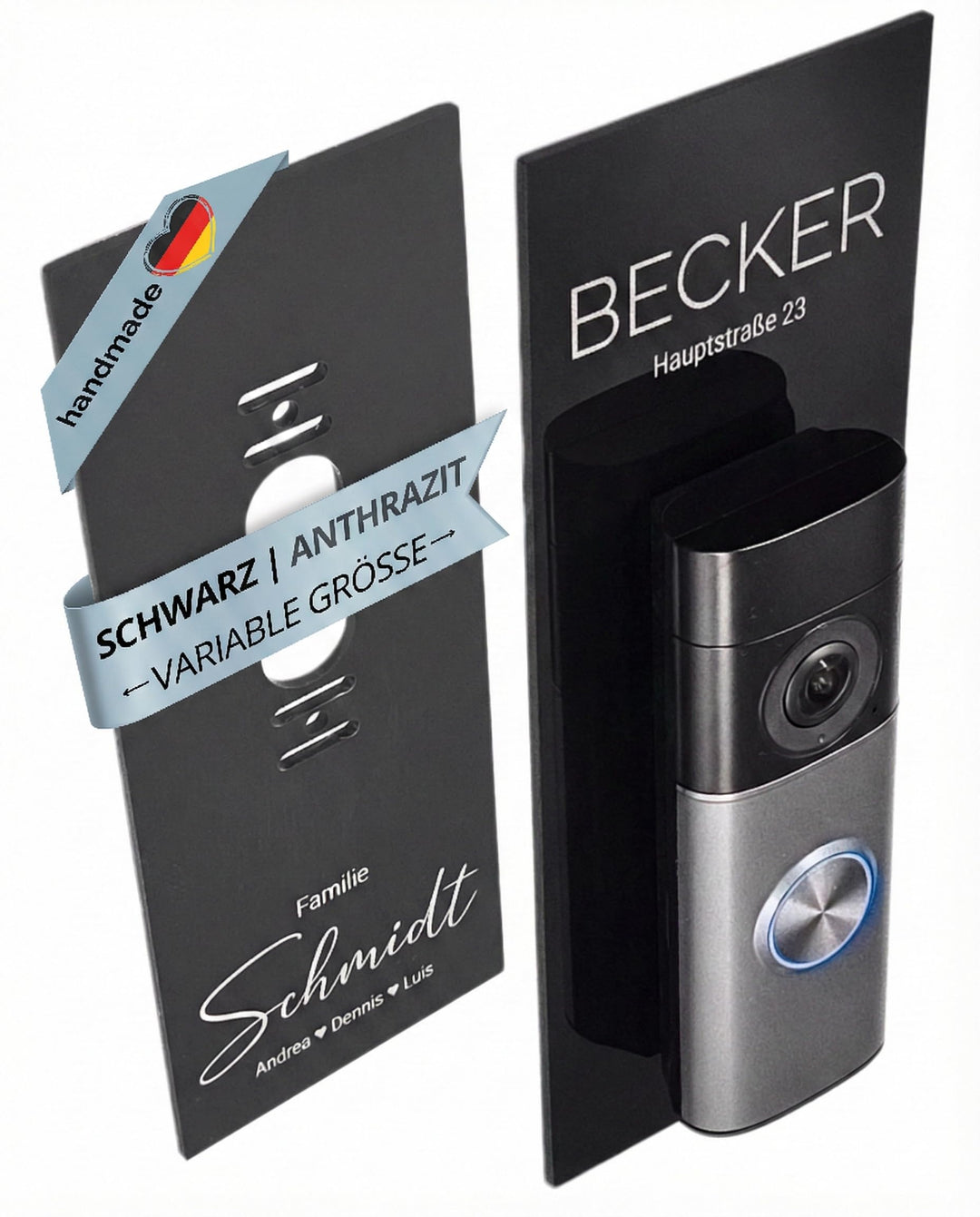 Klingelschild passend für Ring Videotürklingel Pro Kabel (Wired Video Doorbell Pro, neueste Generati