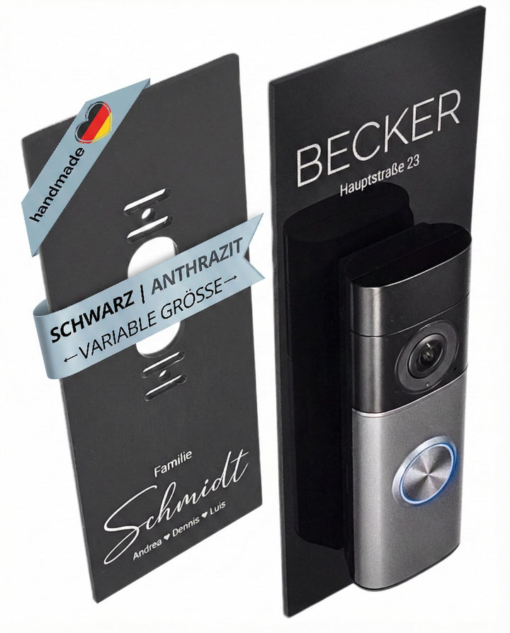 Klingelschild passend für Ring Videotürklingel Pro Kabel (Wired Video Doorbell Pro, neueste Generati