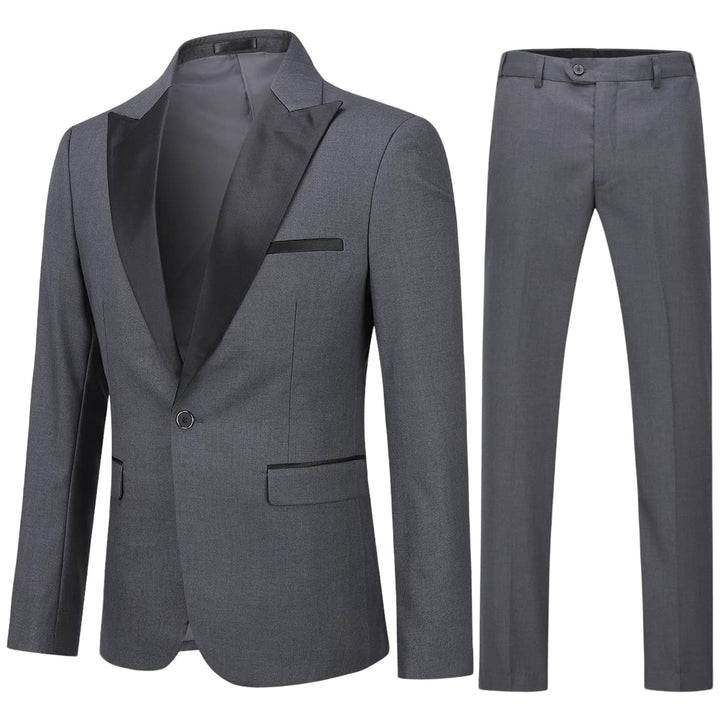 YOUTHUP Anzug Herren 2 Teilig Slim Fit Peak Lapel Anzüge 1 Knopf Hochzeit Herrenazug Hochzeit Sakko