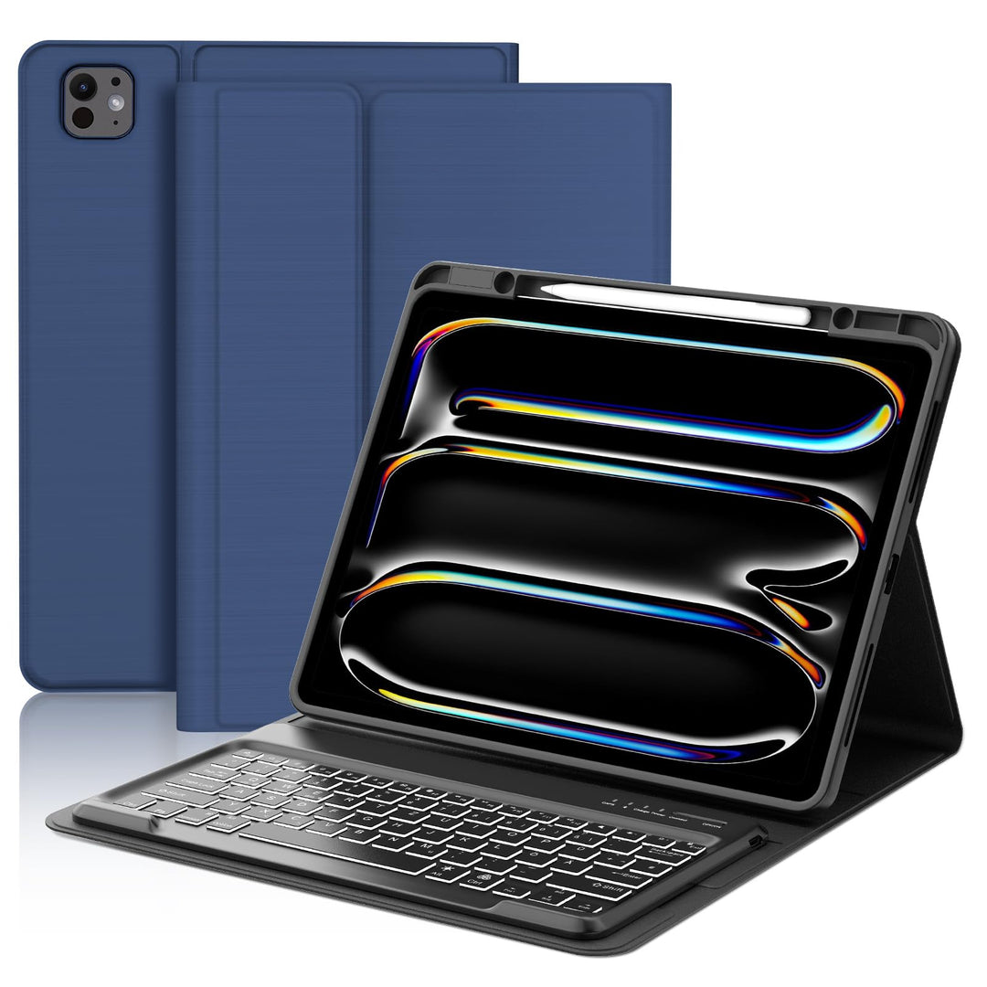 Hülle mit Tastatur für das iPad Pro 13" (2025 M5 A3360/A3361/A3362 & 2024 M4 A2925/A3007/A2926), Deu
