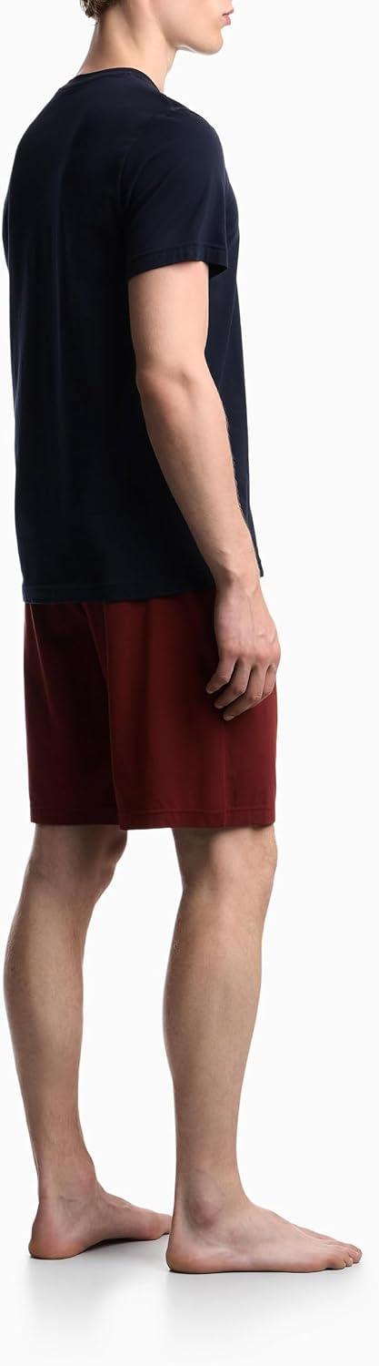 Emporio Armani Herren Short Pajamas Pyjamaset S Blu/Brick, S Blu/Brick