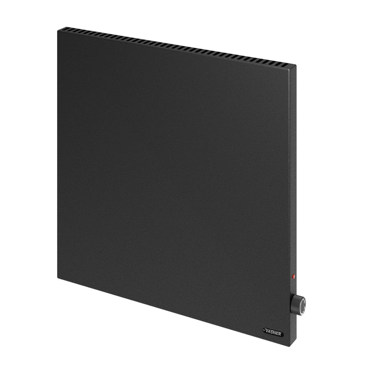 VASNER Konvi Schwarz - Hybrid Elektroheizung mit Thermostat, 600-1200 Watt, Infrarotheizung + Konvek