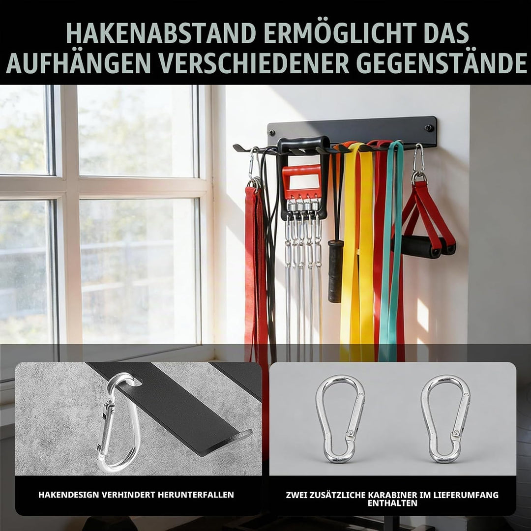 8 Platz Wandhalterung, Gym Rack Organizer, Home Gym Zubehör Aufhänger, Mehrzweck Workout Ausrüstung