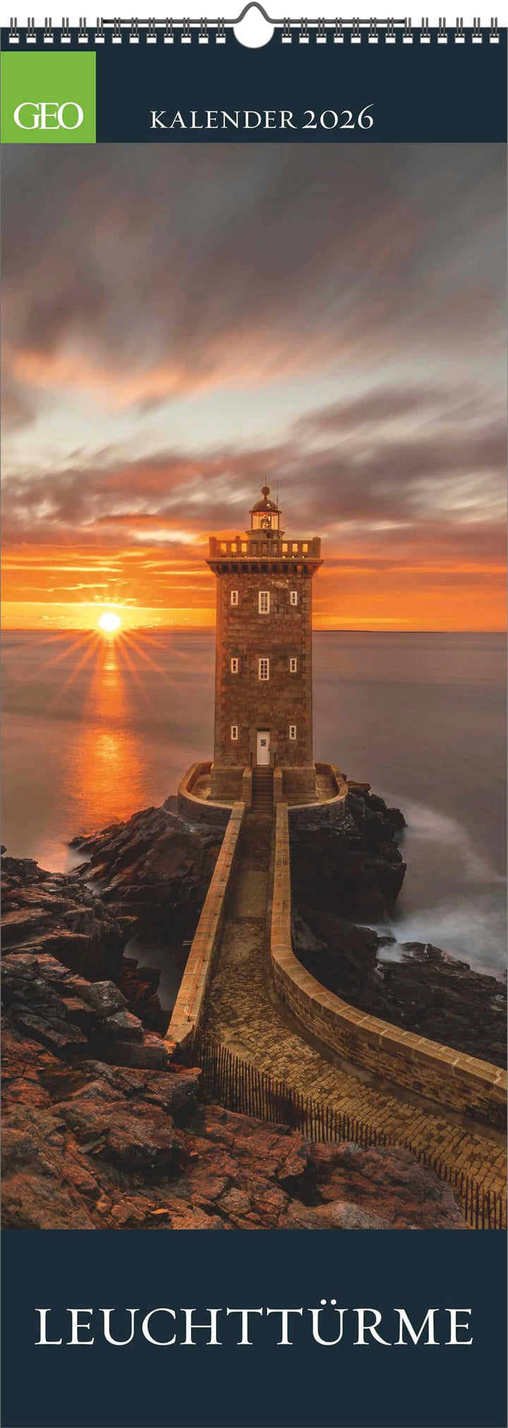 GEO - Leuchttürme 2026 – Wandkalender 25x69 cm, Poster-Kalender mit 12 Monatsblättern, deutschem Kal