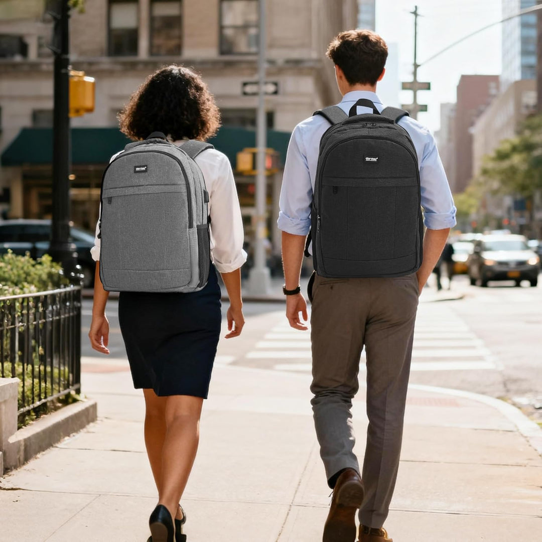 TANTOMI Rucksack Herren, Gross Laptop Rucksack 17 Zoll Schulrucksack Laptoptasche mit USB Ladeanschl