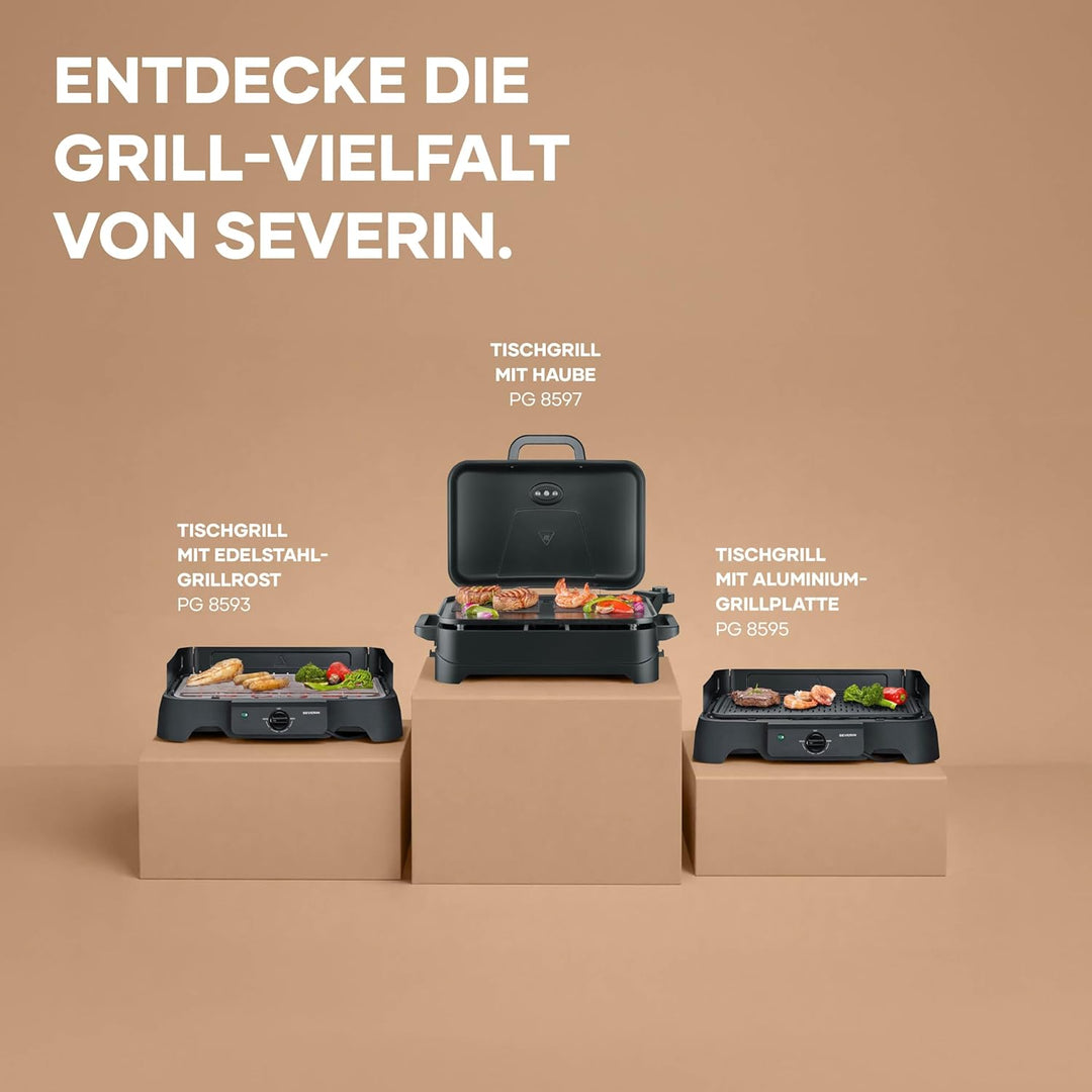 Severin Tischgrill (Innen- & Aussennutzung), Balkon & Küche, Temperaturen 40-220°C, schnelles Aufhei