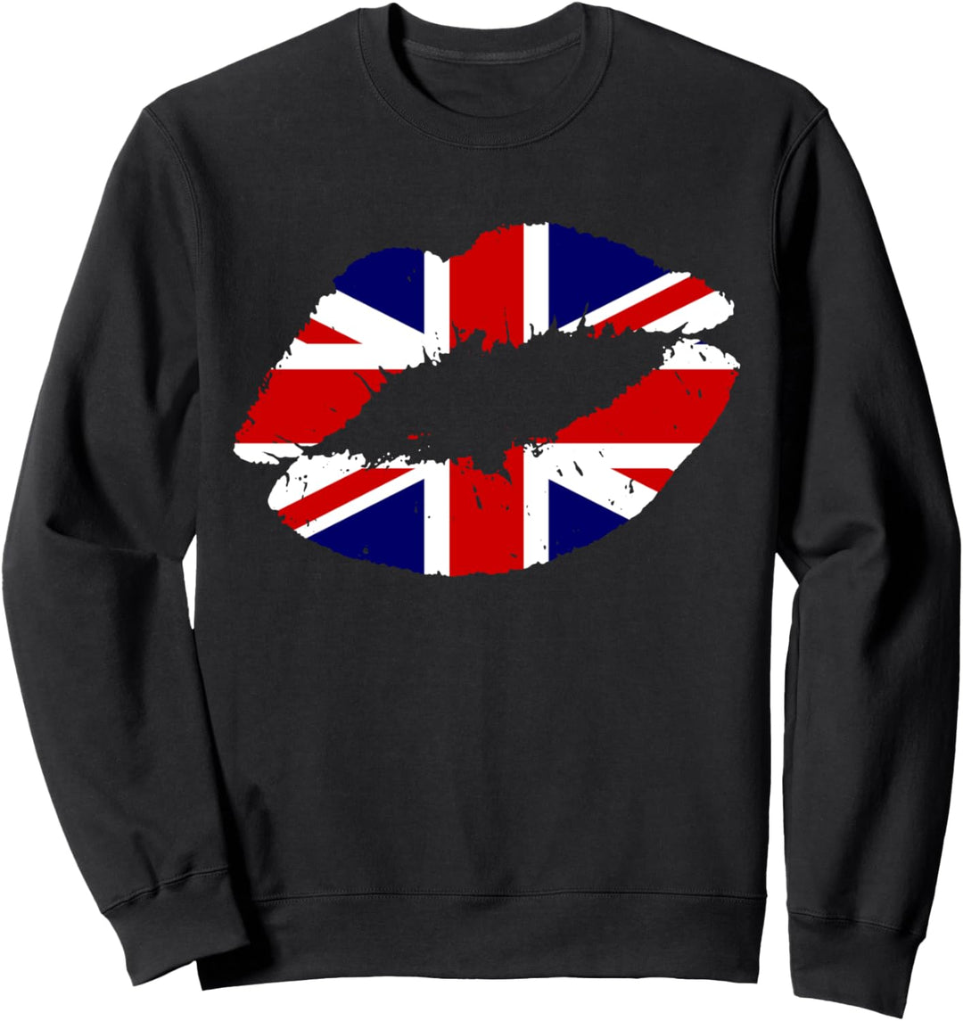 Uk England Flagge Kuss Lippen London Souvenir Geschenk Sweatshirt