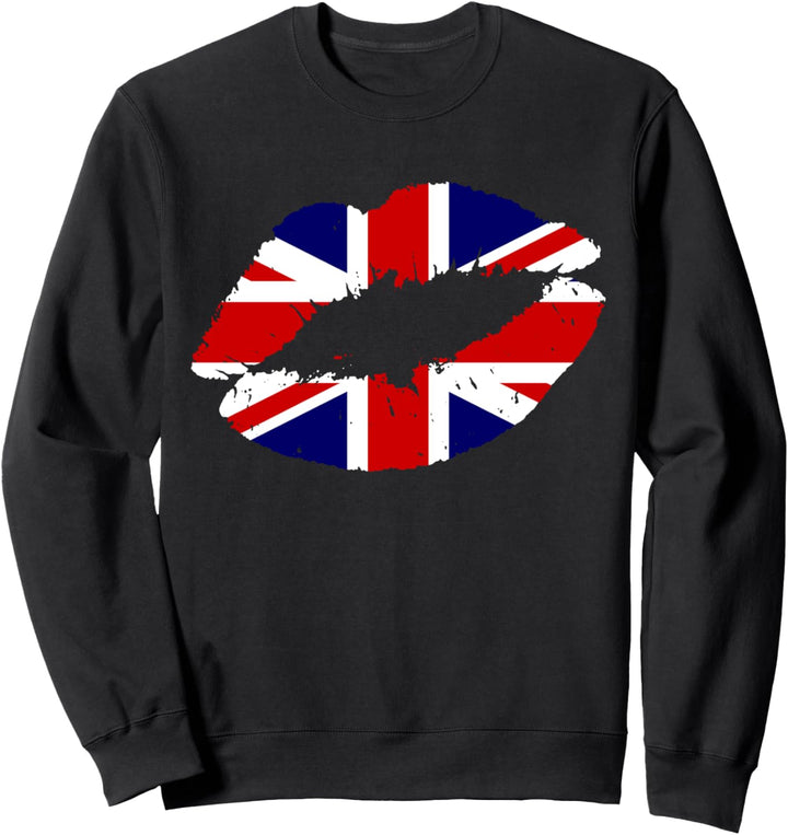 Uk England Flagge Kuss Lippen London Souvenir Geschenk Sweatshirt