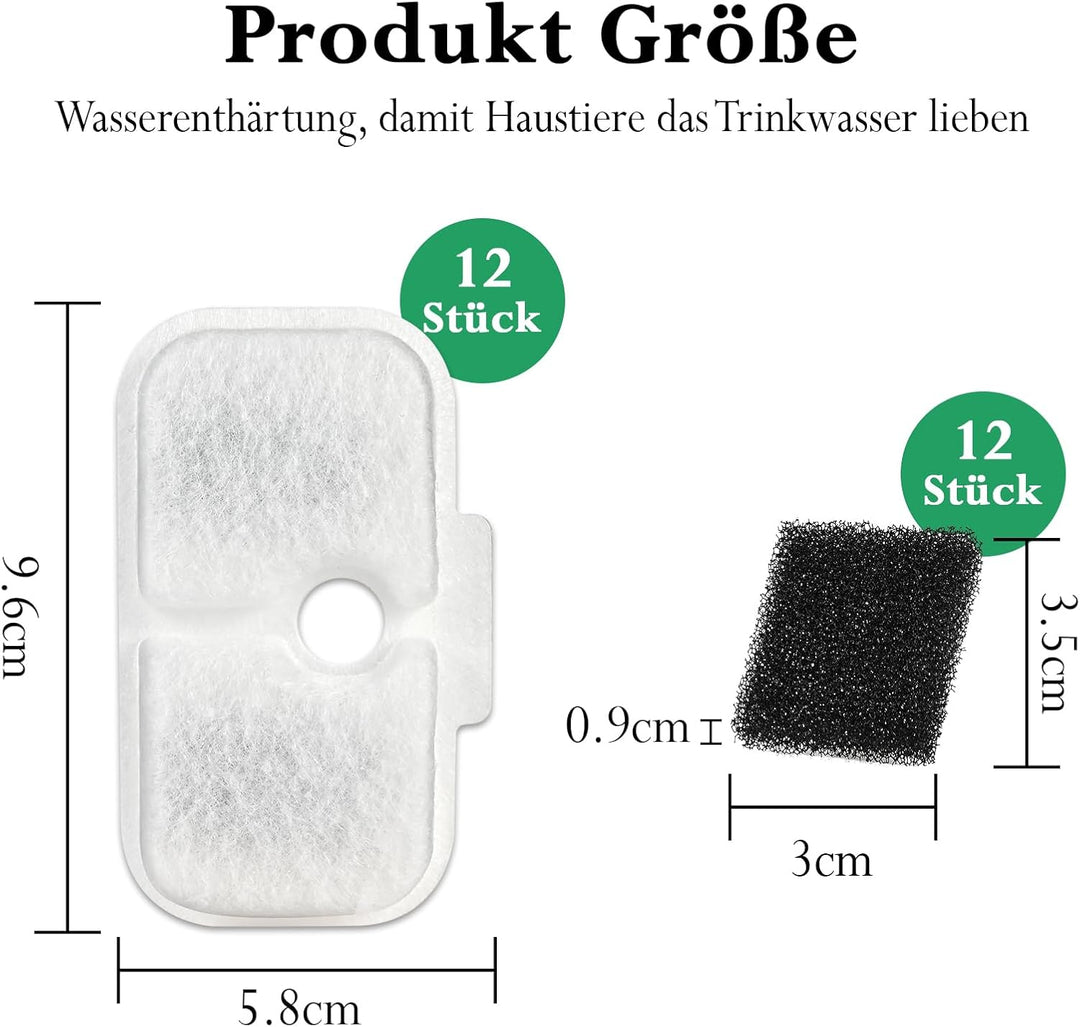 40 Stück Filter Katzenbrunnen, Dockstream Trinkbrunnen für Katze PLWF005, PLWF115, PLWF105, Trinkbru