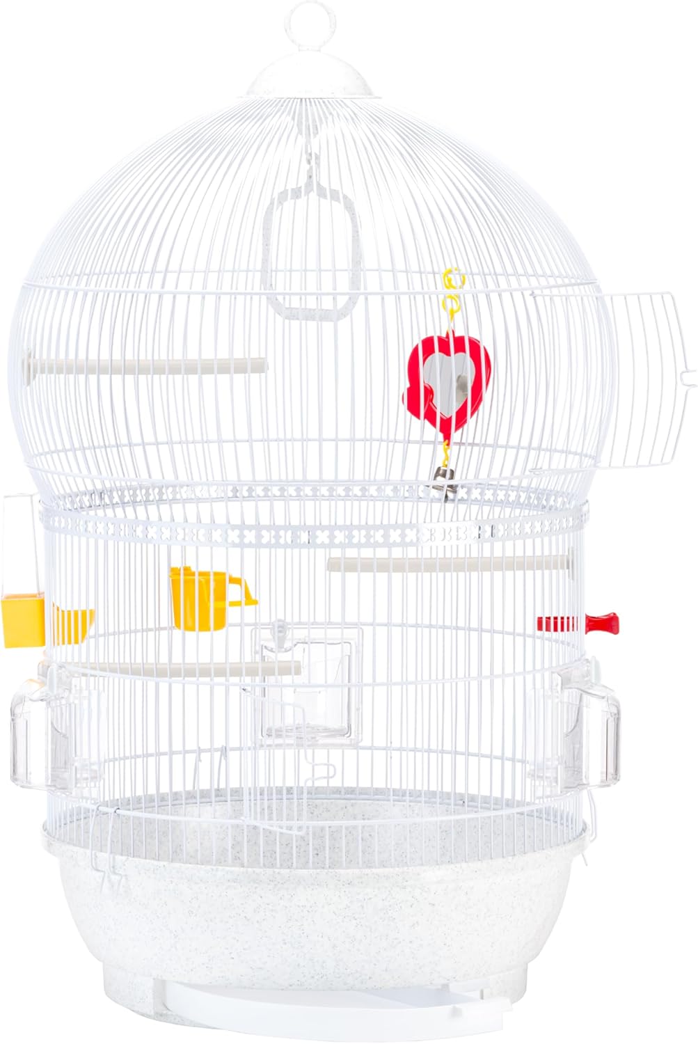 Ferplast Vogelkäfig Kanarienvogel, inkl. Vogelspielzeug, Vogel-Futternapf, Vogel-Sitzstangen, Weiss,