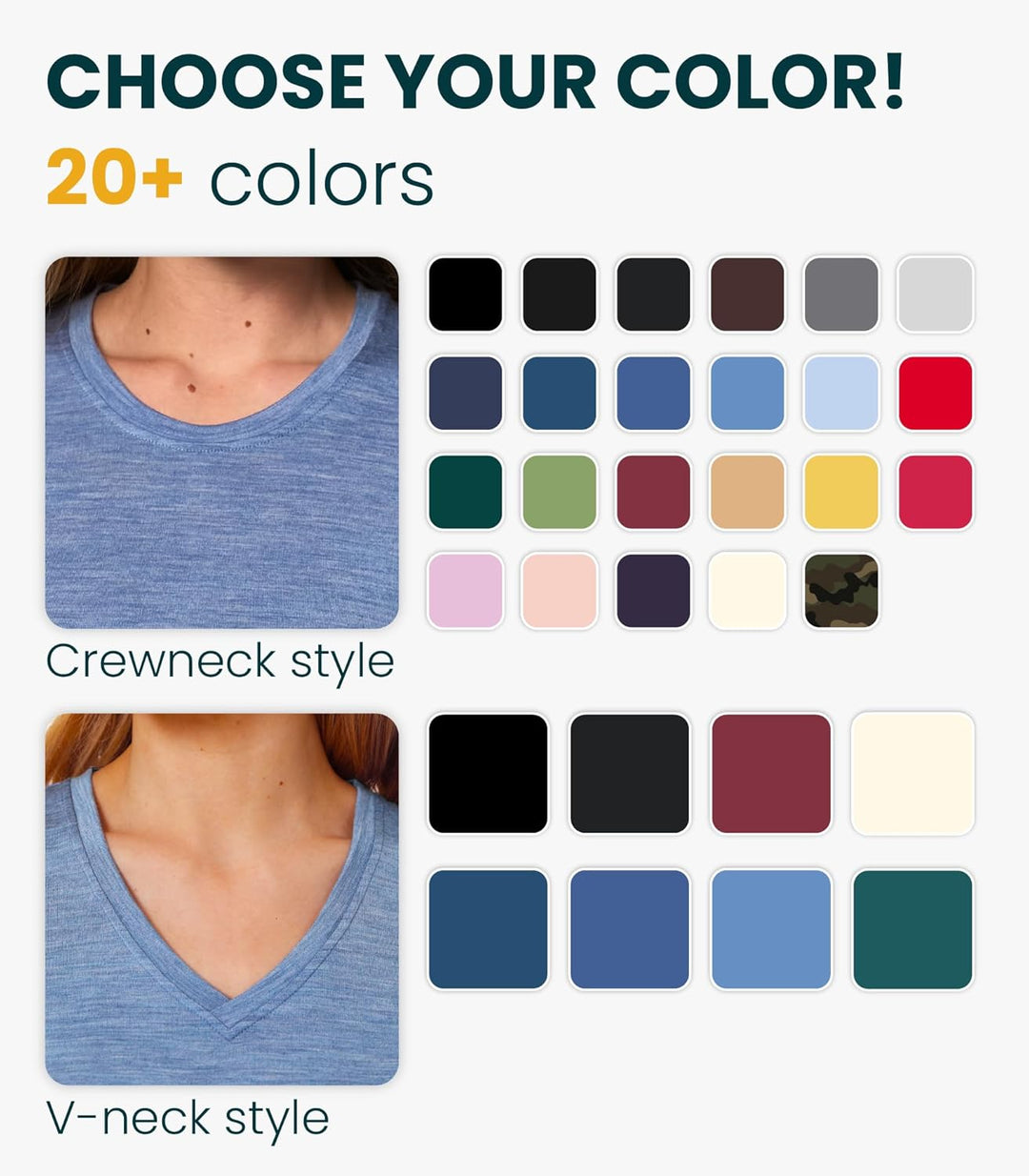 Merino.tech Merinowolle T-Shirt Damen - 100% Merinowolle Leichte Basisschicht Damen Kurzarm T-Shirt