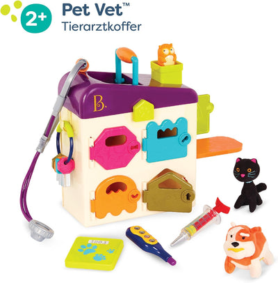 B. toys Tierarztkoffer für Kinder mit Kuscheltieren, Stethoskop, Spritze und mehr – Arztkoffer Tiera