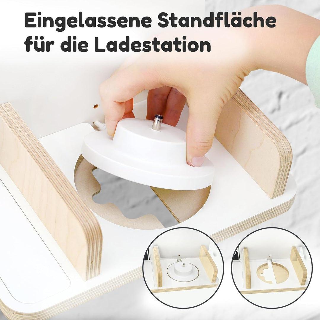 stadtecken Holzregal für Musikbox I Passend für die Toniebox und ca. 35 Tonies I Perfekte Aufbewahru