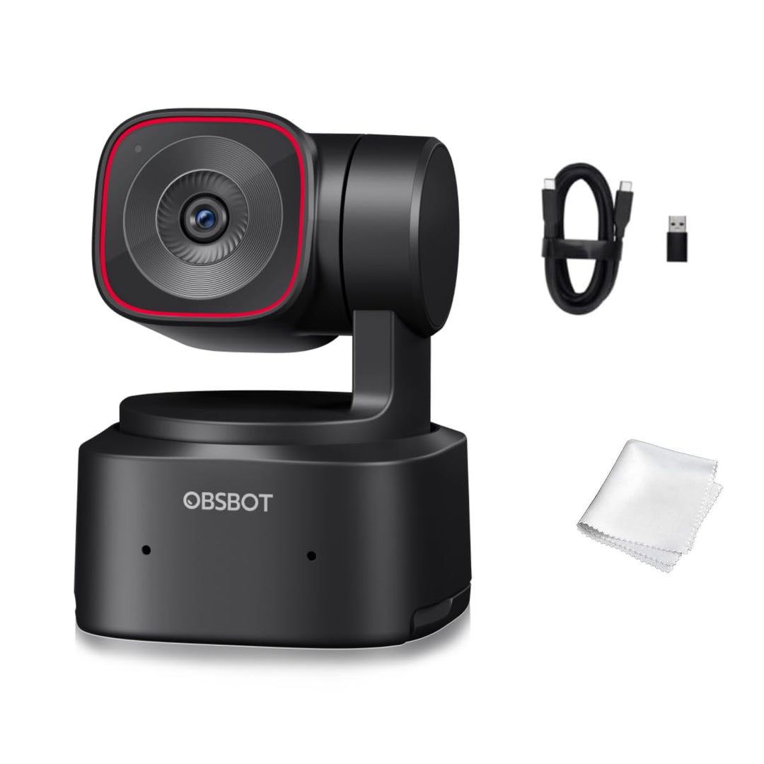 OBSBOT Tiny 2 Lite, PTZ 4K Webcam 1080P@60fps HDR, PC Kamera mit 4X Digitalzoom, KI-Tracking, Microp