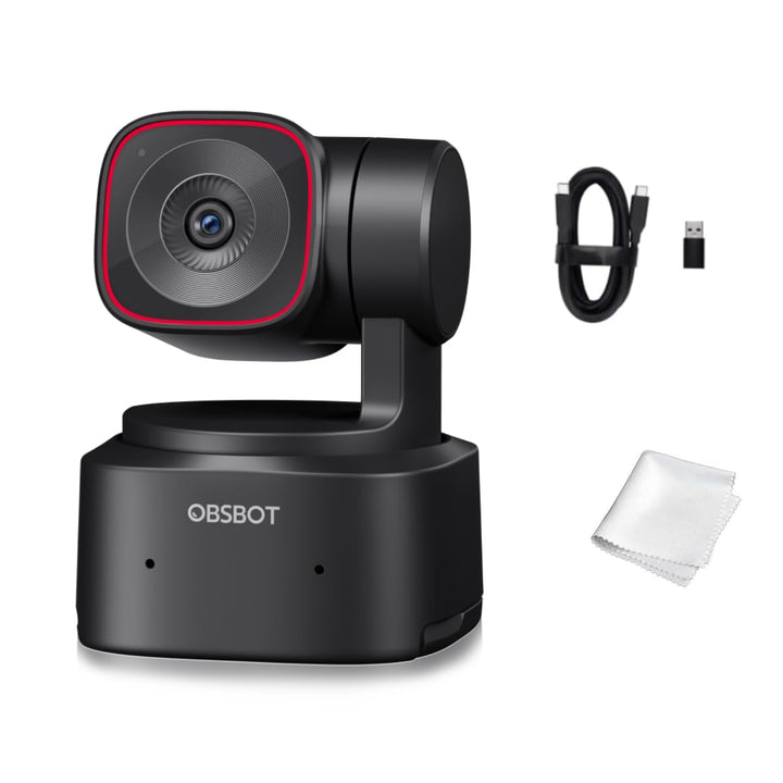 OBSBOT Tiny 2 Lite, PTZ 4K Webcam 1080P@60fps HDR, PC Kamera mit 4X Digitalzoom, KI-Tracking, Microp