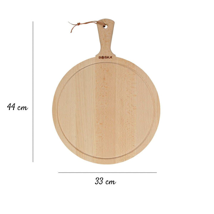 BOSKA Servierbrett Rund Amigo L/für Käse, Tapas oder Brot / 33 cm/Holz/Braun / 445 x 330 x 20 mm 44