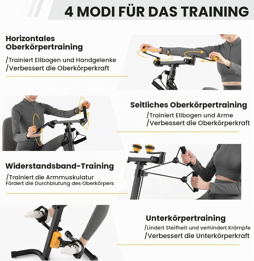 KOMFOTTEU Heimtrainer Fahrrad Multifunktional für Senioren, Pedaltrainer Arm- und Beintrainer, verst