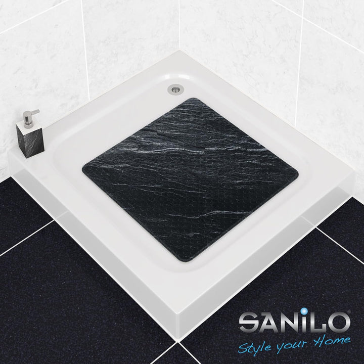 Sanilo Badematte 53 x 53 cm, rutschfeste Duschmatte für Dusche und Badewanne, Antirutschmatte maschi