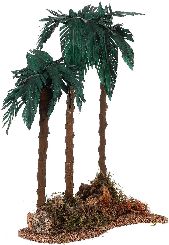 Dreifach-Palme 35x20x15 cm Krippe, 12-15 cm