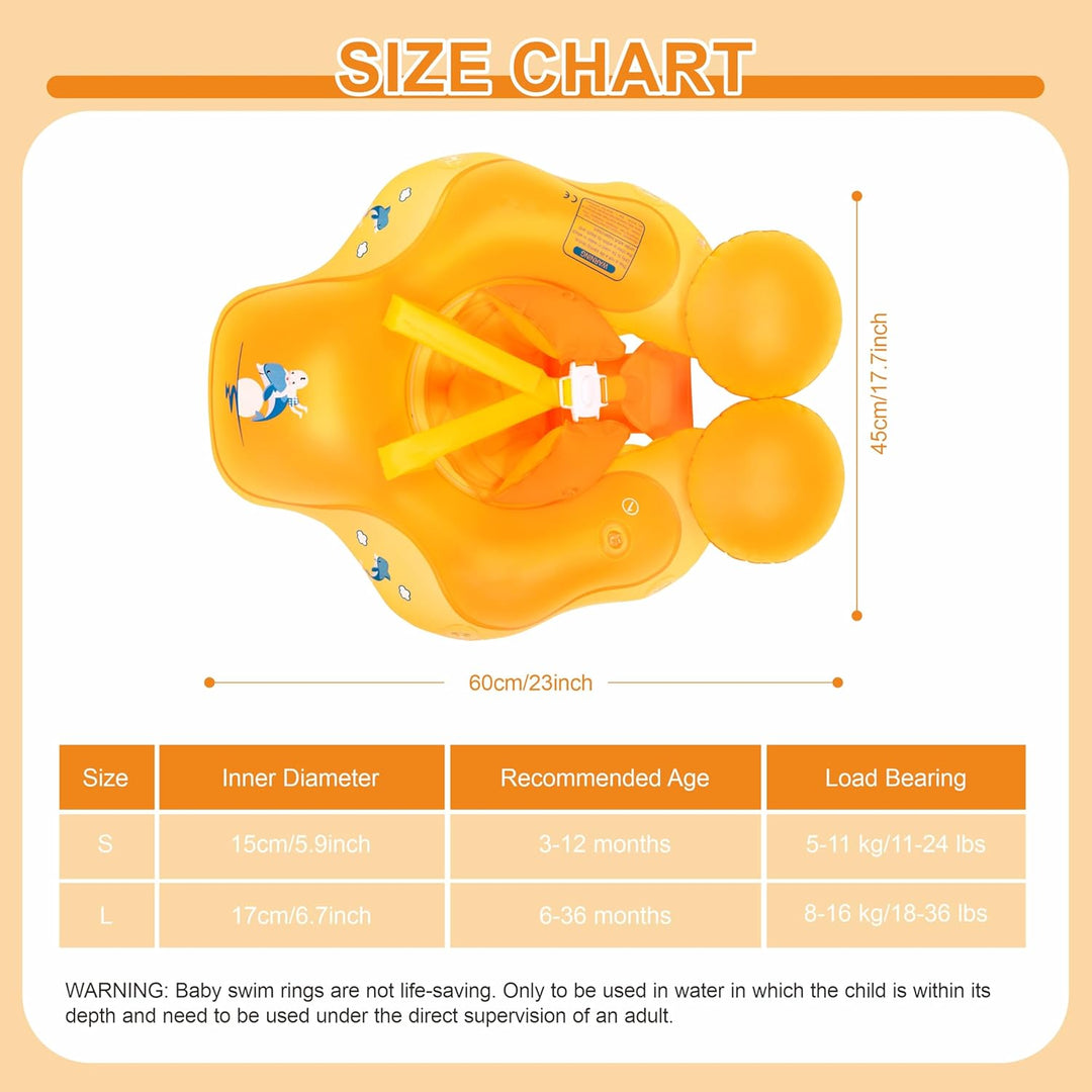Aufblasbare Baby Schwimmfloat 0-6 Monate Baby Pool Float mit Sicherheitssitz 6-12 Monate Säugling Kl