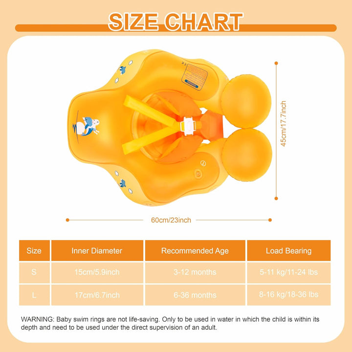 Aufblasbare Baby Schwimmfloat 0-6 Monate Baby Pool Float mit Sicherheitssitz 6-12 Monate Säugling Kl