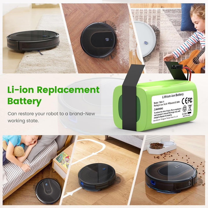ASUNCELL 14.4V/4000mAh TW4-11 Ersatzbatterien für Ecovacs Deebot N79 N79S DN622 DN621, Eufy RoboVac