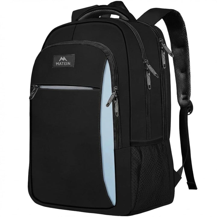MATEIN Business Rucksack, 17,3 Zoll Laptoptasche, USB, Blau Schwarz | Mit Laptopfach, Wasserdichter