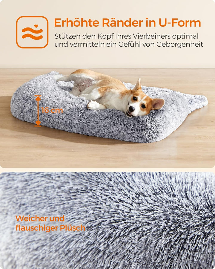 Feandrea FluffyHug Hundebett Plüsch, Hundedecke Sofa, Sofaschutz Hund, Hundekissen, Grösse L, für mi