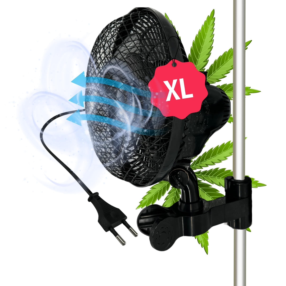 Premium Oszillierender Grow Clip Ventilator oszillierend I Extra gross I kompatibel mit Growbox für