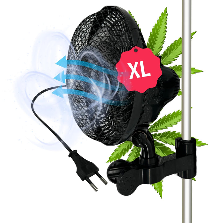 Premium Oszillierender Grow Clip Ventilator oszillierend I Extra gross I kompatibel mit Growbox für