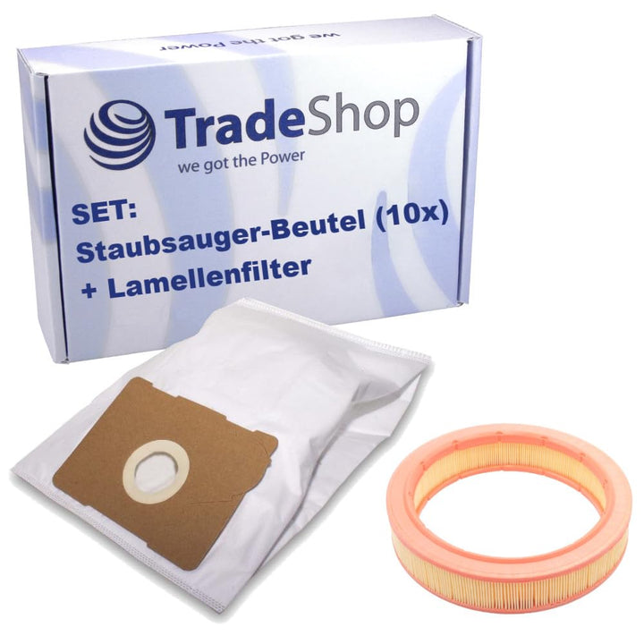 Trade-Shop SET: Mikrovlies Staubsauger-Beutel (10 Stück) + Lamellenfilter kompatibel mit Kränzle Ven