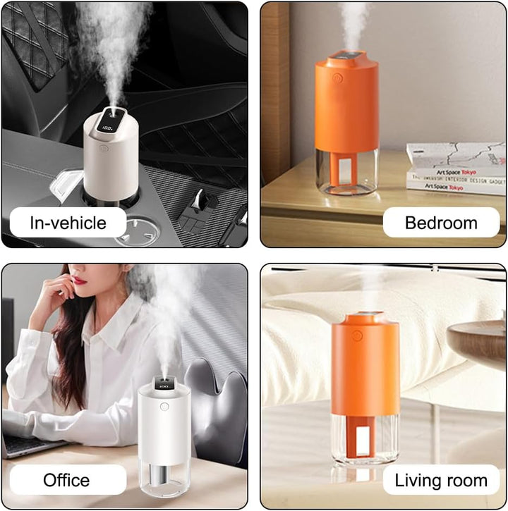 Nebel Luftbefeuchter, Tragbarer Luftbefeuchter, Leise Schlafzimmer Luftbefeuchter mit Digitaler Anze