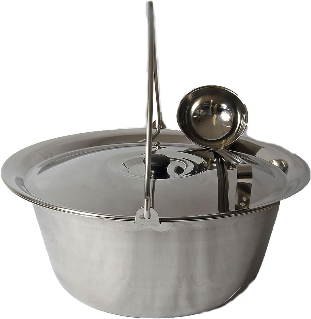 Set Gulaschkessel Gulaschtopf Edelstahl 14 Liter + Deckel + Gratis Schöpfkelle