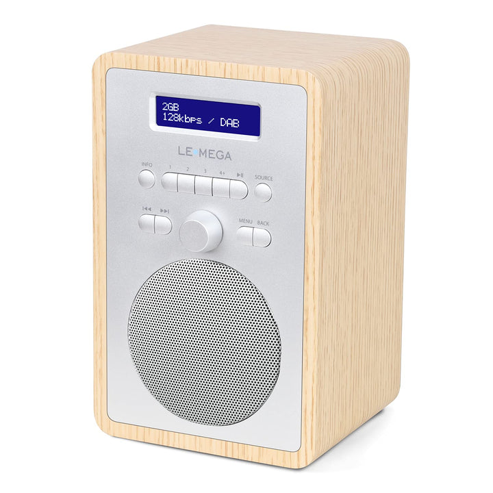 LEMEGA CR2+ DAB/DAB+ Digitalradio, FM-Digitalradio, kleines DAB-Radio, netzbetrieben, Dual-Wecker, K