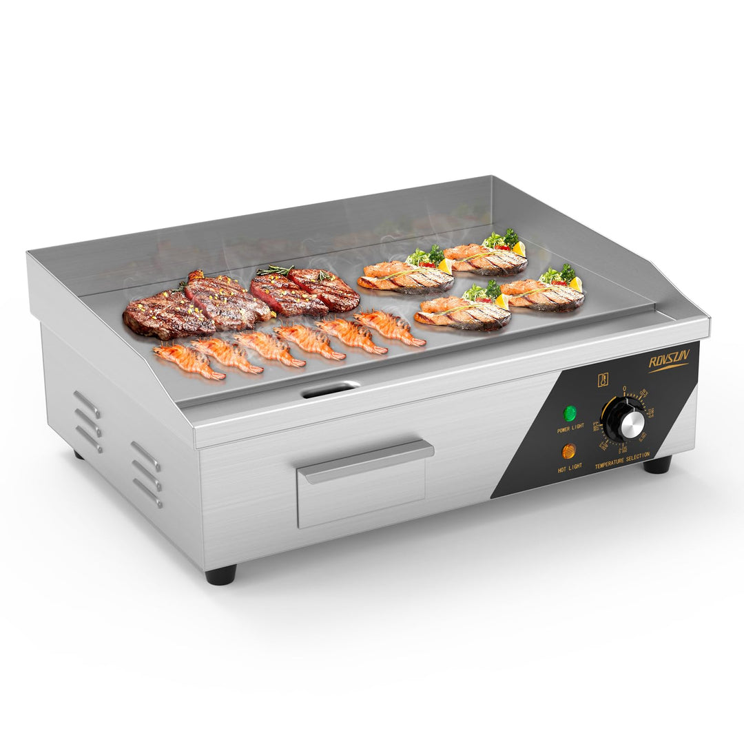 Bonnlo Elektrogrill 220V 3000W, Elektrischer Grill 50–300 °C Einstellbar, 22 Inch Grillplatte Elektr