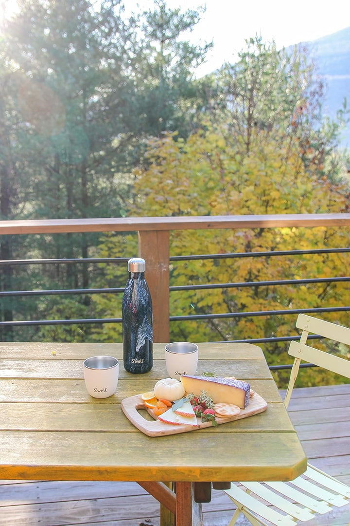 S'well Wiederverwendbare Trinkflasche aus Edelstahl, 750 ml, Azurit-Marmor, dreifach isolierte und a