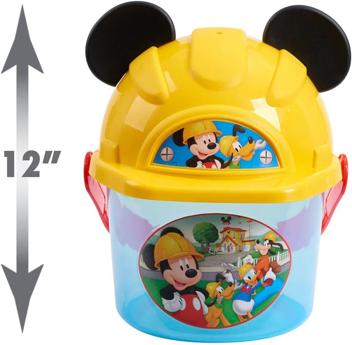 Just Play Disney Junior Mickey Mouse Spielset Werkzeugset Eimer und Schutzhelm Deckel mit Mickey Mou