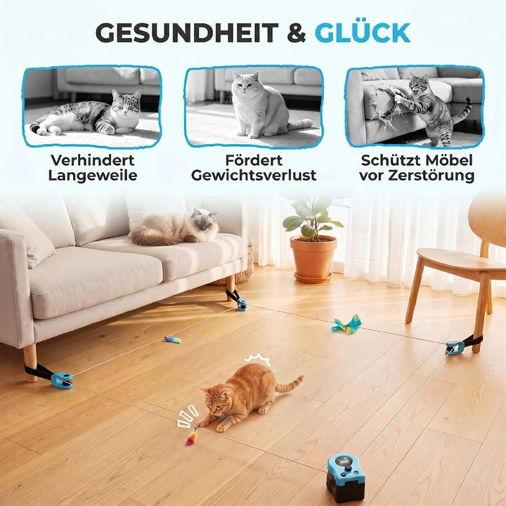 PawHut Interaktives Katzenspielzeug Elektrisch mit Selbstbeschäftigung