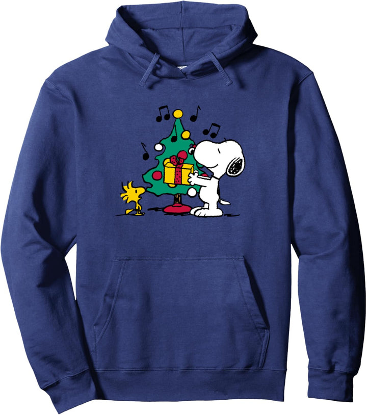 Peanuts Snoopy Woodstock Feiertags-Baum Pullover Hoodie