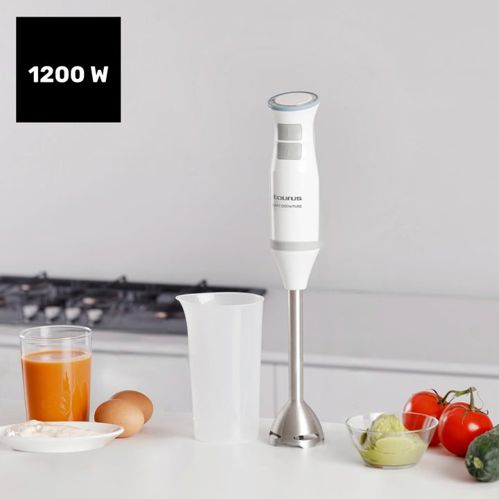 Taurus - Stabmixer 1200 Pure | 1200W | Leistungsregler & Turbo | Ergonomisches Design | Edelstahlmix