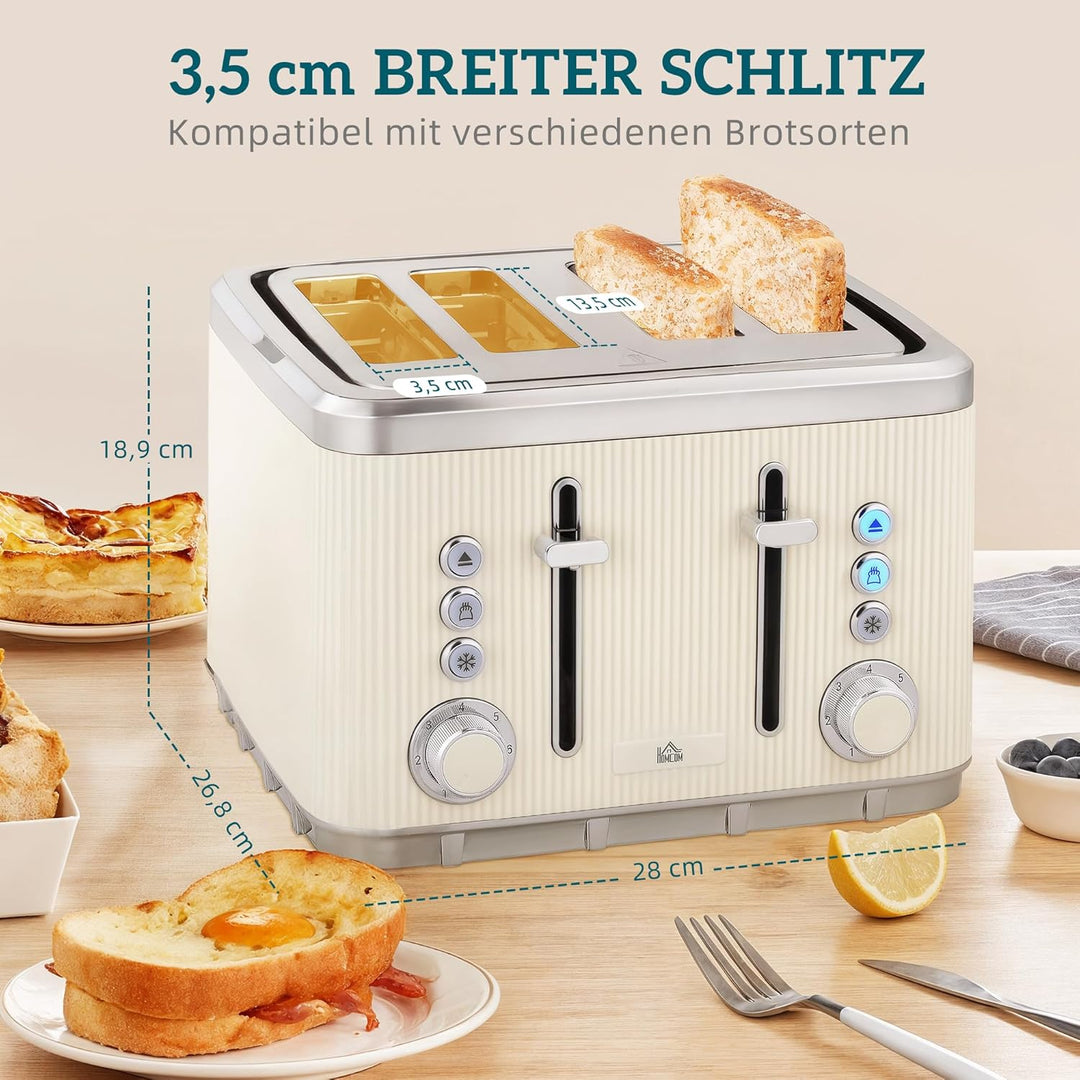 HOMCOM Wasserkocher Toaster Set 1,7L 2200W Schnell Wasserkocher mit Edelstahl-Innenraum, Kalkfilter,