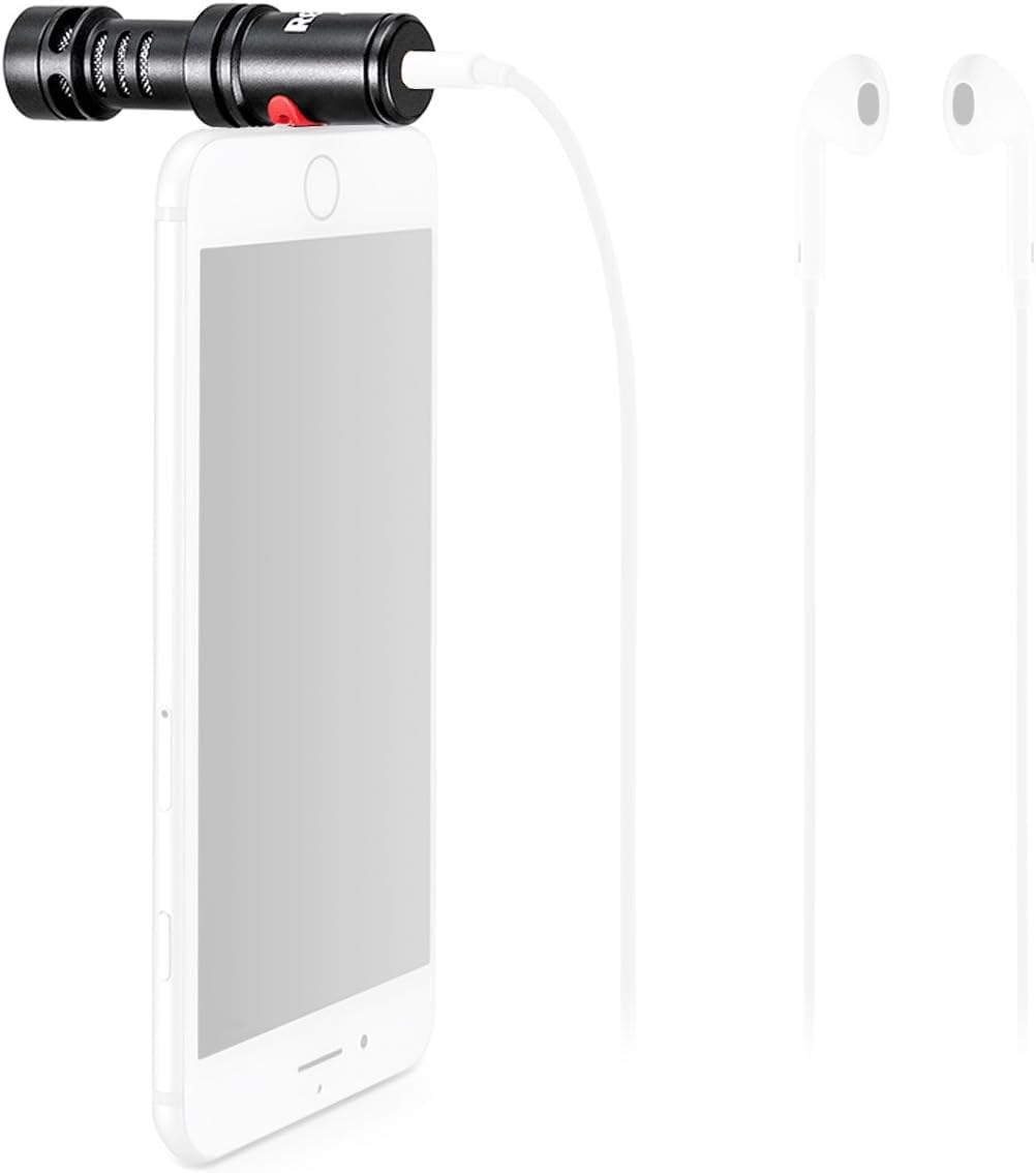 Rode VMML Videomic Me-L Mikrofon für iOS Mobile Geräte + WS9 Windschutz Pink + keepdrum Mikrofasertu