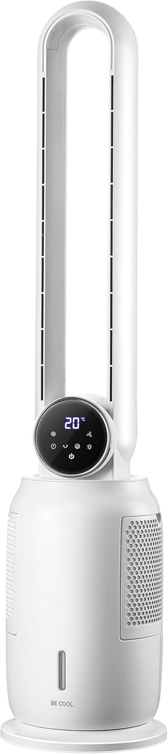 BE COOL 4in1 Design-Luftkühler mit Wasserkühlung - Verdunstungskühler, Ventilator, Luftbefeuchter, L