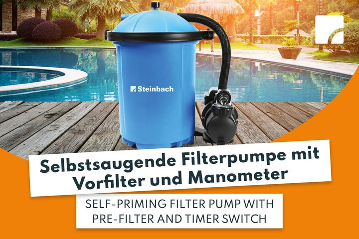 Steinbach Filteranlage Active Balls 75 – 040120 – Selbstsaugende Pumpe für Pools mit bis zu 26.000 l