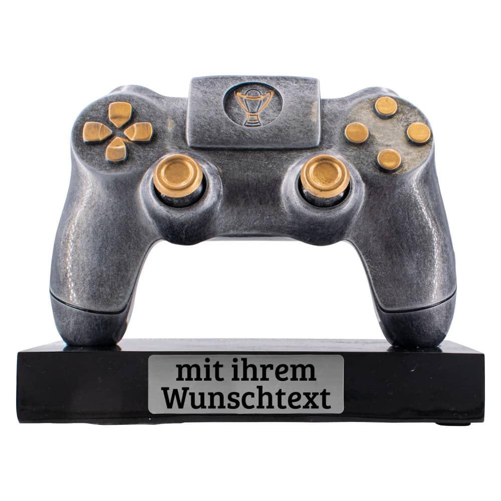 Deitert Esports Pokal mit Gravur, Maus Gaming Controller mit Wunschtext, Gamer Deko, Trophäe mit Gam