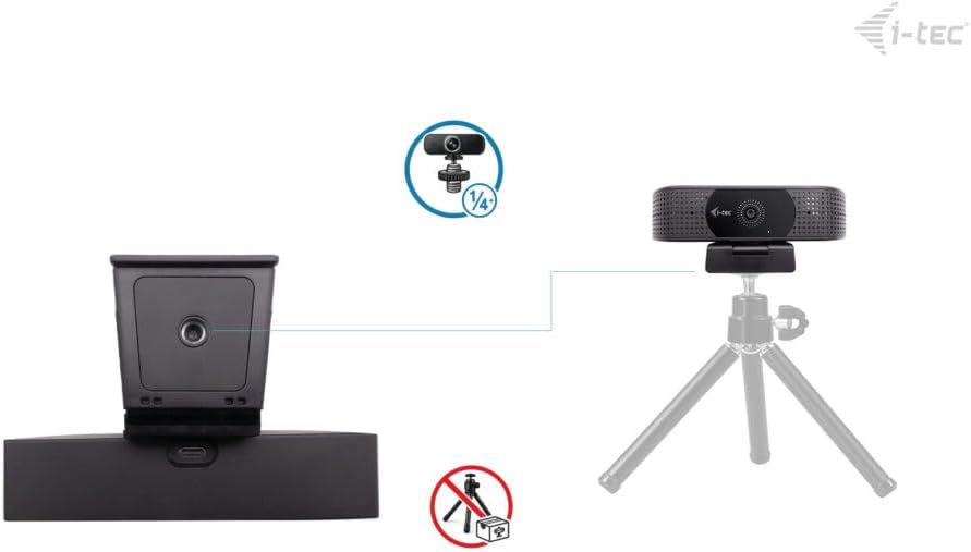 i-tec Solomon 500 Webcam 4K mit PDAF-Autofokus für schnelles und stabiles Fokussieren und Ultra-HD-4