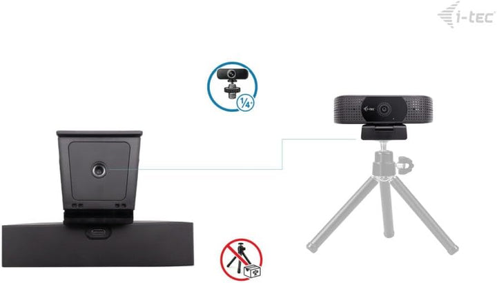 i-tec Solomon 500 Webcam 4K mit PDAF-Autofokus für schnelles und stabiles Fokussieren und Ultra-HD-4