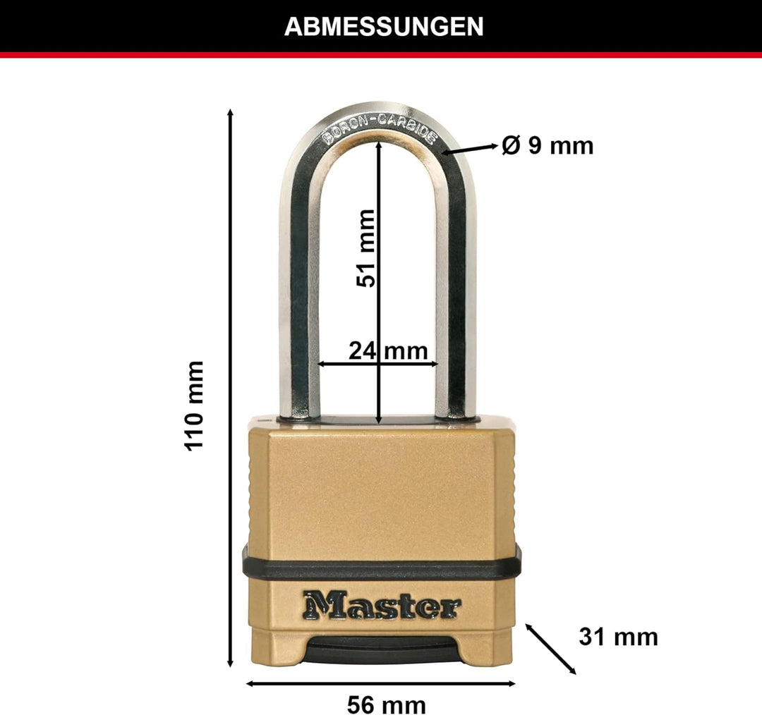MASTER LOCK Hochleistungsvorhängeschloss [Zahlenkombination] [Zinkgehäuse] [Aussenbereich] M175EURDL