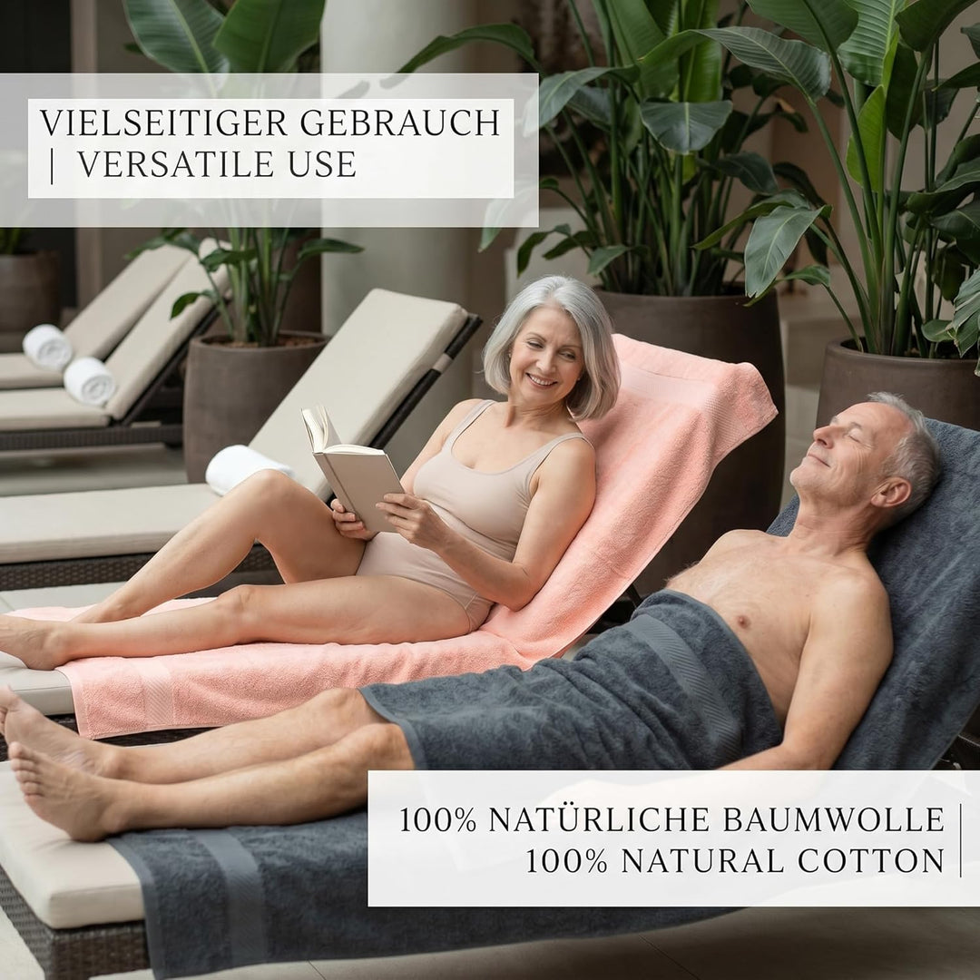 Betz 4 Stück Duschtücher Set Duschtuch Duschhandtuch Strandlaken Badetuch Palermo 100% Baumwolle Grö